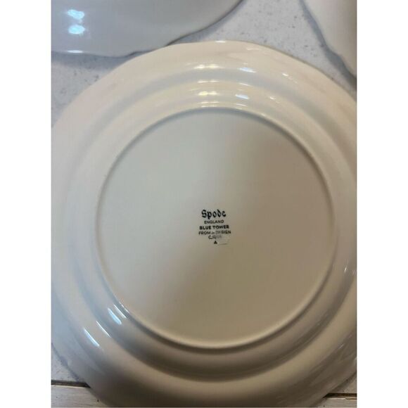 Set of 5 Spode Vintages Discontinued Copeland Blue Tower Salad Plates 8 1/2 “ - Picture 6 of 12